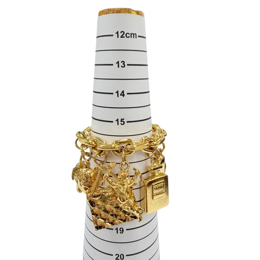 CHANEL Vintage Metal Icon Charm 7-Strand Bangle Bracelet, Gold, Weight 205g, ... - Picture 9 of 9